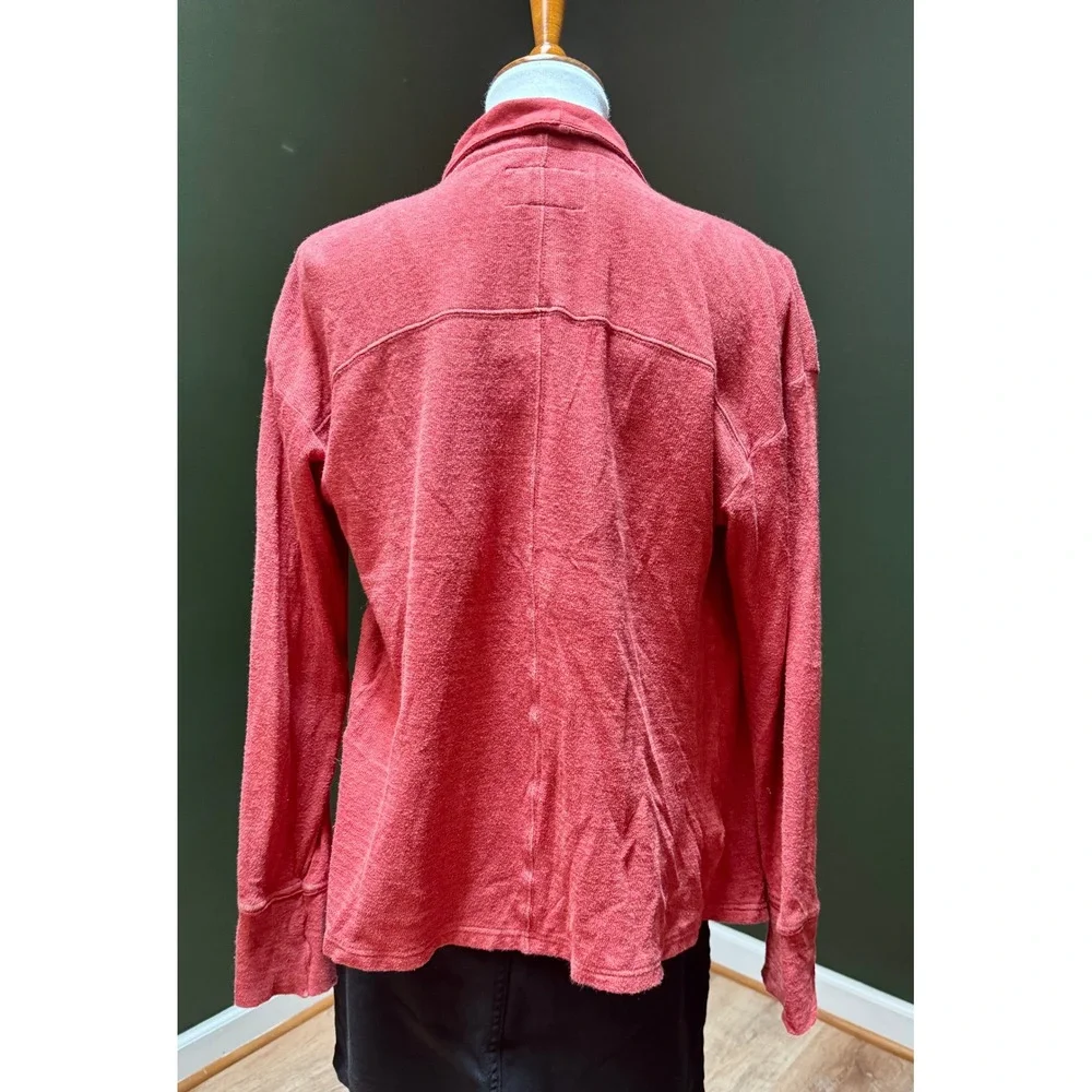 Eddie Bauer Red Drape Front Terry‎ Knit Sweater Women's Size M - Picture 2 of 8